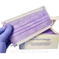 Маски  защитные трехслойные одноразовые Safe + Mask Economy   , 50шт/уп Лавандовый
