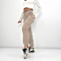 Жіночі вельветові брюки карго «Urban» оптом | Батал Бежевий, 50