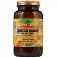 Экстракт Листьев Гинкго Билобы, Ginkgo Biloba Leaf Extract, Solgar, 180 гелевых капсул