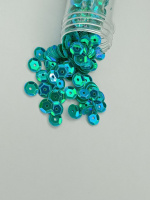 Пайетки голограмма/ 7 мм / аквамарин / 5 грамм