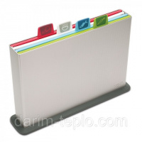 Набор досок разделочных с подставкой 5 пр INDEX Chopping Board Set Silver Joseph Joseph 60026