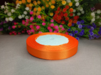 Атласная лента/ 1,2 см/ 23 метра/  оранжевый