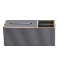 Серветниця-органайзер із еко-шкіри 3 відділення, сірий