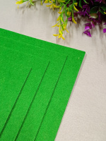 Фетр для рукоделия. Толщина - 3 мм. Размер листа 20×30 см. Зелёный