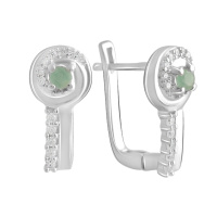 Серебряные серьги CatalogSilver с натуральным изумрудом 0.19ct (2106265)