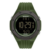 Чоловічий тактичний годинник Sanda 6093 Army Green з електронним циферблатом та підсвічуванням