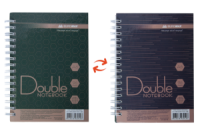 Книга записна DOUBLE, А6, 96 арк., клітинка, зелено-коричневий