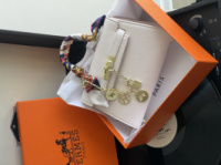 Сумка Hermes Kelly з хустинкою білий