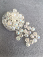 Акриловые бусины/ 10 мм / 20 шт/  прозрачный с АБ