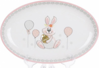 Блюдо керамическое «Веселый кролик» овальное 29х18.5см