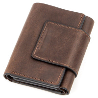 Суворе портмоне унісекс в вінтажному стилі 711151 Коричнева