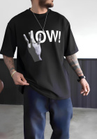 Футболка чорна з ДТФ принтом (оверсайз) | 57-354