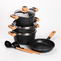 Набір посуду MGC 6 предметів з антипригарним покриттям 1,9/3/3,2/5,3 л, чорний