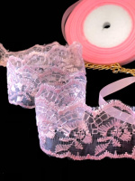 Кружево яблочко / ширина 4 см / розовый /  1 метр