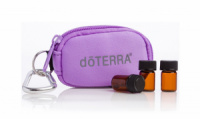 PURPLE COSMETIC BAG WITH BOTTLES / Сумочка-брелок, фиолетового цвета, с 8-ью пустыми бутылочками, по 2 мл
