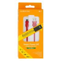 Кабель Borofone BU17 Starlight, Micro, 1.2m, 2.4A, Red