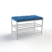 Банкетка для обуви Женева-1 70см велюр синий 9-0-9003
