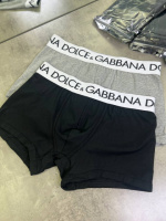 Набір нижньої білизни Dolce Gabbana з 2-х пар чорно-сірого кольору широка гумка з логотипом «DG» t140