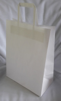Пакет паперовий «Білий КРАФТ» з пласкими ручками 260х140х340 мм
