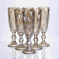 Набір келихів для шампанського Citrine 6 штук по 180 мл HP-19-280 прозорий келих для напоїв ігристих вин легких коктейлів