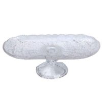 Фруктовница стеклянная на ножке 33.5х15х10 см овальная ваза для фруктов HP-YH-82