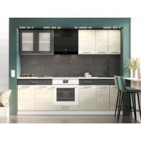 Кухня модульная Эверест Эко набор №3 крафт белый/графит 2.4 м столешница Скай (DTM-071063)