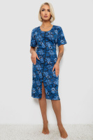 Халат жіночий на блискавці з принтом, колір синій, 257R1030-1