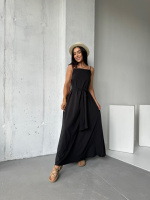 Жіночий літній сарафан максі «Charlotte» оптом | Норма і батал Чорний, 50-52