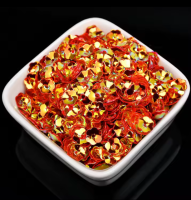 Пайетки цветок / 6 мм / радужные красные / 5 гр