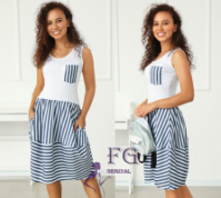 Плаття літнє у смужку «Laura» оптом | Норма і батал | Розпродаж моделі 42