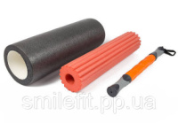 Масажний ролик EasyFit TIO 3 в 1 Чорний-помаранчевий