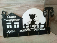 Ключниця котики на місяці чорно-біла