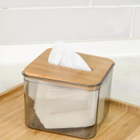 Oрганайзер-контейнер для салфеток,пластиковый Размер S с деревяной крышкой