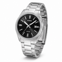 Чоловічий годинник Casio MTP-1302D-1A1 Classic з чорним циферблатом та сталевим браслетом