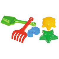 Игрушка набор «Лопатка+ грабельки» ТехноК 2254TXK с пасочками Зеленый