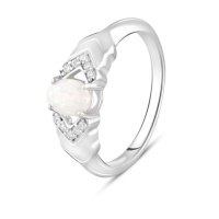 Серебряное кольцо CatalogSilver с опалом 0.313ct, вес изделия 2,51 гр (2105589) 17.5 размер
