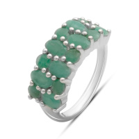Серебряное кольцо CatalogSilver с натуральным изумрудом 2.458ct, вес изделия 4,08 гр (2180005) 18 размер