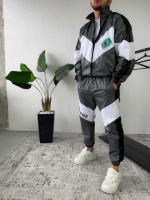 Сірий костюм чоловічий спортивний з плащівки кофта штани