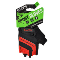 Велорукавиці Grey's з короткими пальцями та гелевими вставками, чорно-червоні L GR18333