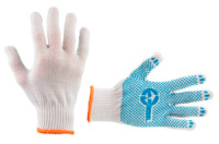 Перчатки Intertool 70/30 с точкой 55г белые 10« (SP-0130) (12 шт.)