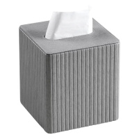 Салфетница из эко кожи настольная 13х13х14.5 см органайзер для салфеток Серый HP-3-201G