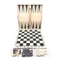 Настільна гра 3 в 1, шахи, шашки, нарди дерев'яні W768B