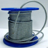 Трос нержавейка 4 mm (6x7+1FC) DIN 3055 средней жесткости А4 (200м/бухта)