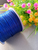 Шнур вощенный/ 1 мм / синий/ заказ кратно метру