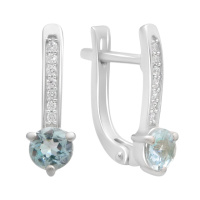 Серебряные серьги CatalogSilver с натуральным топазом 1.211ct, фианитами (2194552)