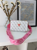Сумочка Guess кросс-боді міні лого білий+малина
