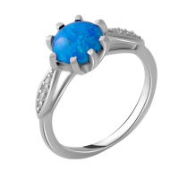 Серебряное кольцо CatalogSilver с опалом 0.896ct, вес изделия 2,24 гр (2050612) 17 размер