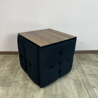 Пуф-трансформер 5в1 Остин-4 со столиком велюр черный/орех калифорнийский 10-4-9005