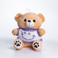 М'яка іграшка-брелок Ведмедик у фіолетовому светрі 20×20×15 (см) плюшевий ведмедик 509-28BEV