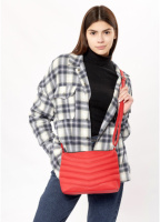 Сумка червона строчена через плече